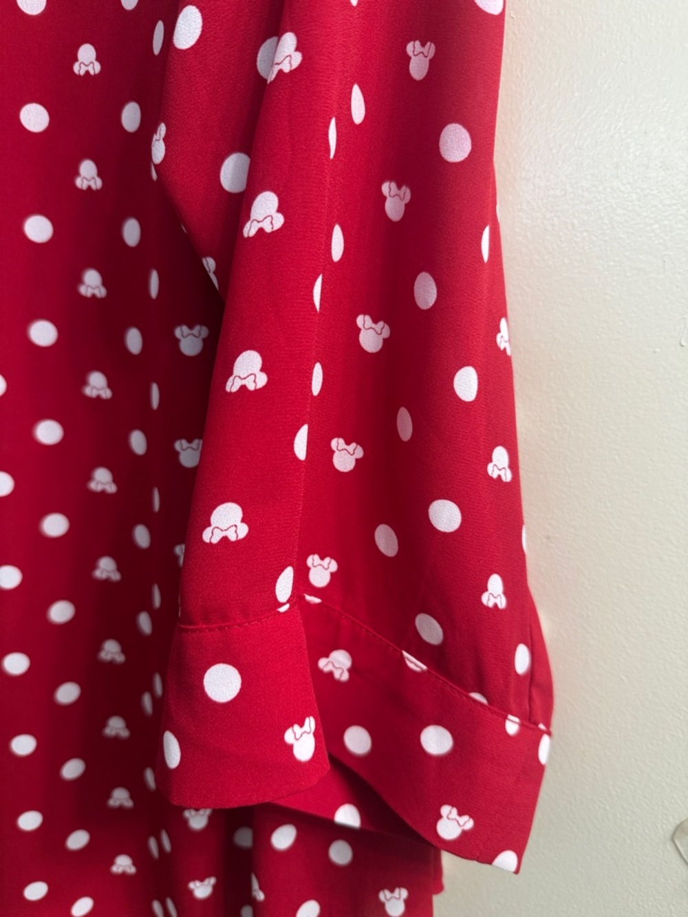Women's Red Polka Dot V-Neck Blouse DISNEY - Picture 5 of 5